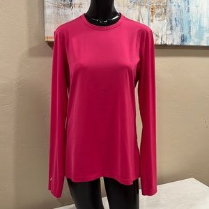 Antigua woman’s golf medium pink long sleeve shirt desert dry